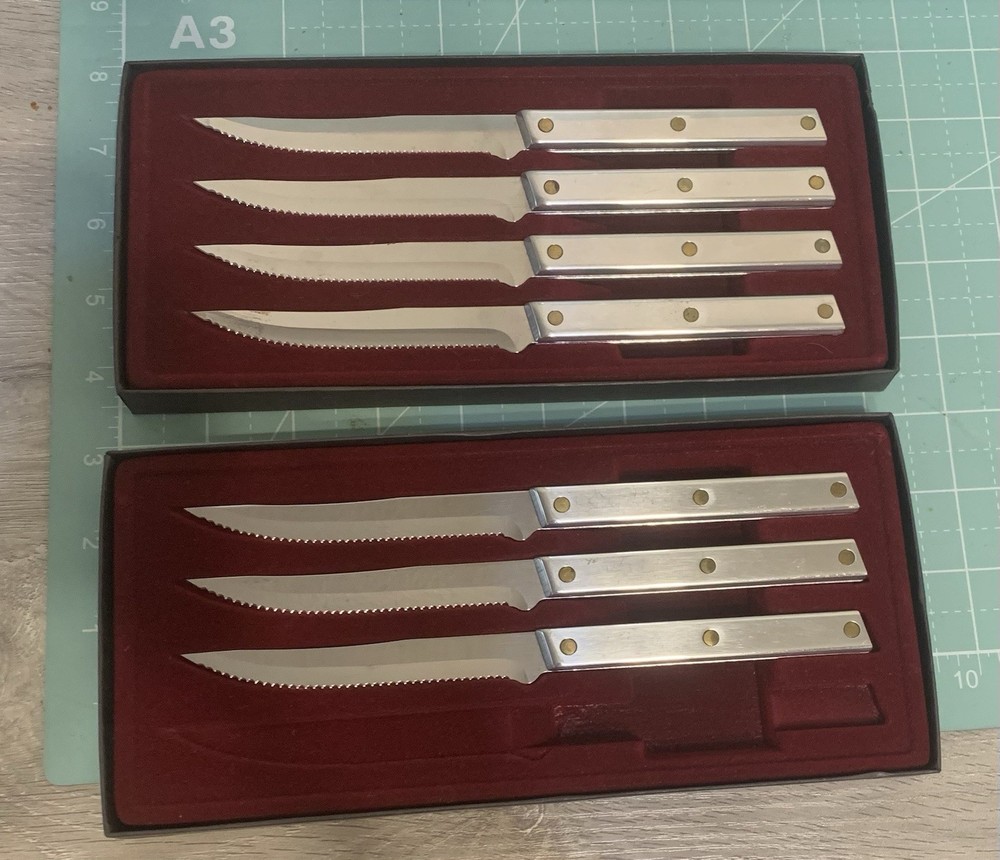 Vintage Rada Cutlery Steak Knife 7pc Gift Set With Boxes As Shown (M)