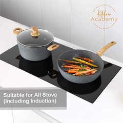 17Piece Pots and Pans Set Nonstick Induction Cookware Set Granite Coated Pot Set