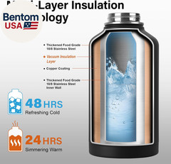 Insulated Water Bottle | Thickened Stainless Steel Vacuum Metal | Portable Sport