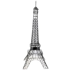 28″ Tall Black Wire Eiffel Tower with Tealight Holder