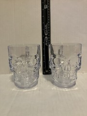 2 Plastic Skeleton Drinking Glasses (Hand Wash Only)