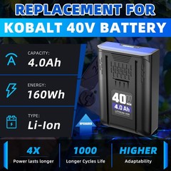 2 PACK For Kobalt 40v MAX 4.0 Ah Extended Run Li-Ion Battery KB440-03 KB540-06