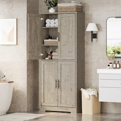 70″ Tall Kitchen Pantry Cabinet, Storage Cabinet with Doors & Adjustable Shelves