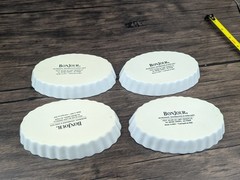 4 Piece Set Bonjour Creme Brulee Oval Porcelain Ramekin Are Oven Safe To 450°F