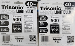 4-Pack 40W Appliance Light Bulb A15 E26 Clear 120V Oven Refrigerator