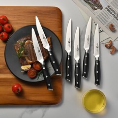 Klaus Meyer Stahl High Carbon Steel 4.5 inch 6 Piece Steak Knife Set