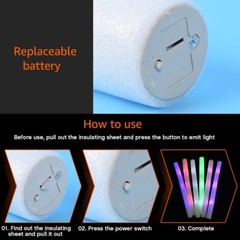 100PCS LED Foam Sticks Light Up Wands Rally Flashing Glow Party Rave