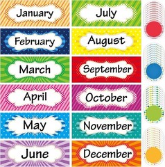 48 Pieces Holiday Monthly Headliners Set 12 Months of The Year