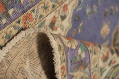 Purple Vintage Rug 5×6 Hand-knotted Wool Traditional Floral Carpet for Any Room