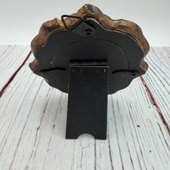 Vintage Style Halloween Black Cat Art Ornate Bronze Resin Frame 4.25in Mini