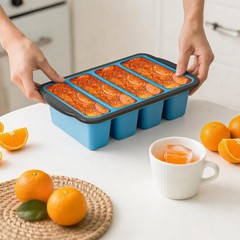 Silicone Freezer Tray With Lid, 8 Large 1 Cup Soup Freezer Molds, 2-Pack