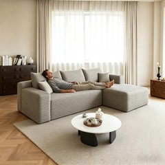 95″ Boneless Couch Right Chaise L Shape Sectional Cloud Sofa Set for Living Room