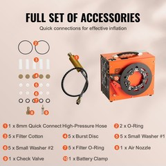 VEVOR PCP Air Compressor 4500PSI/30Mpa Built-in Converter DC12V/AC120V Auto-Stop