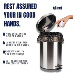 Plasticplace 12-16 Gallon Trash Bags – Black, Case of 250 Garbage Bags