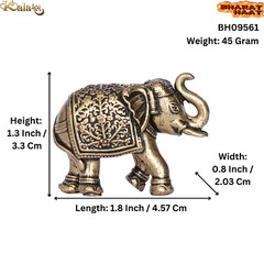 Handcrafted Brass Elephant Décor Showpiece Standard Antique Finish Home 4.57 Cm