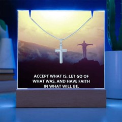 Faith Accept What Is Religious Plaque & Cross Gift Set, Christian Gifts