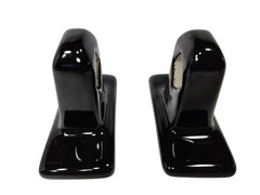 Black Ceramic Towel Bar Rod Rack Post Holder Brackets Tile In Mid Century Modern