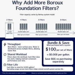Berkey Water Filter System with 2 Certified Boroux Foundation Black Filters
