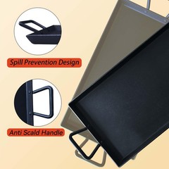 Pre-seasoned cast iron griddle pan with 2 Handles – Flat top Plate for stove …