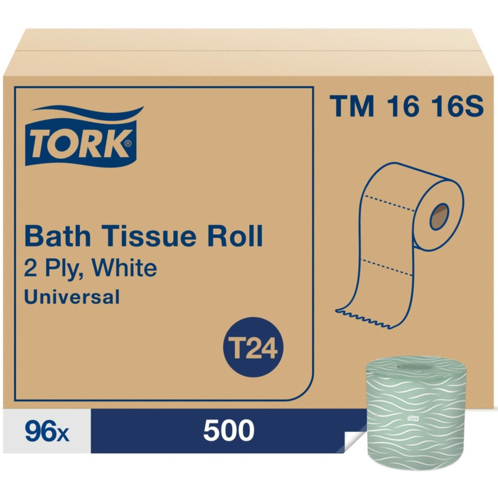 Tork Universal Toilet Paper, T24 (TM1616S), 500 Sheets/Roll – Case of 96 Rolls