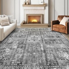 Vintage 6′ x 9′ Washable Area Rug – Stylish Indoor Rug for Living, Dining or …
