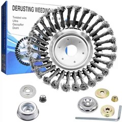 New 8 Inch Steel Wire Wheel Brush Grass Trimmer Head Weed With Adapter Kit US