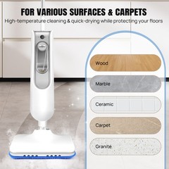 12-in-1 Hot Steam Mop Cleaner Upright & Handheld Hard Floor Carpet Steamer 5000W
