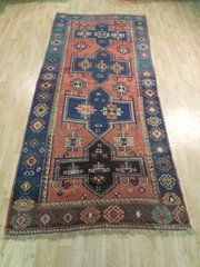 4.6 x 10.7 Orange Semi Antique Caucasian Yuruk Runner 72293