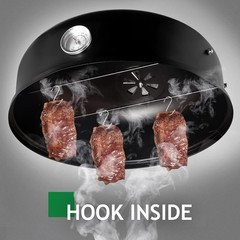 Vertical 18.5 Inch Steel Charcoal Smoker, Heavy Duty 3-in-1 Portable Outdoor G