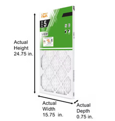 16 x 25 x 1 Standard Pleated Air Filter FPR 5, 3-Pack, Air Filters Replacement