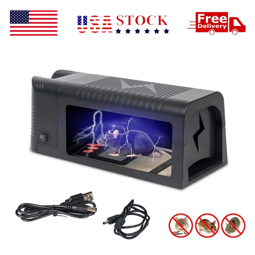 Upgraded Electronic Mouse Trap Control Kill Big Rat Pest Electric Rodent Zapper
