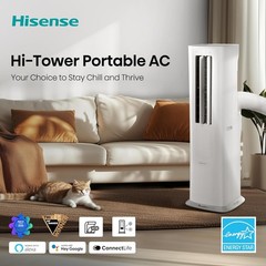 Hisense 8000BTU Inverter Portable AC Smart Heat Pump Dual Hose Tower API0825UW1D