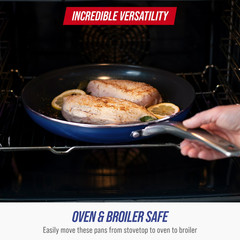 Blue Diamond 8″ Ceramic Nonstick Fry Pan with Spatula, Dishwasher Safe, Oven Saf