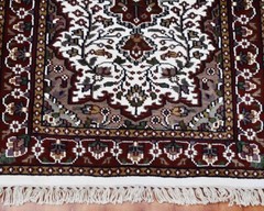 Silk Oriental Carpet Yoga 2×3 Afghan Hand Knotted Rugs Door Mat Beige Color