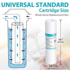 5 Micron 10″ x 2.5″ PP CTO Carbon Block Sediment Water Filter Set for RO System
