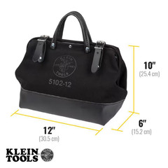 12 In. Tool Bag, Black Canvas