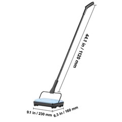 Carpet Floor Sweeper Manual 6.7 inch Width Sweeping Paths Non Electric Blue