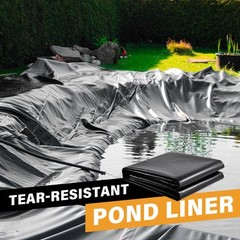 40x40ft Waterproof HDPE Pond Liner Pond Liners Fish Liner Gardens Landscaping US