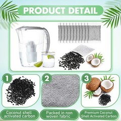 100 Pcs Activated Charcoal Water Filter Coconut Shell Distiller
