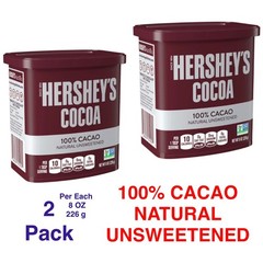 2 pack, HERSHEY’S Natural Unsweetened Cocoa Powder, TOTAL 16 OZ, 452 g, HERSHEYS