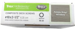 Trex Hideaway Composite Deck Screws Pebble Gray 10×2-1/2 75 Count