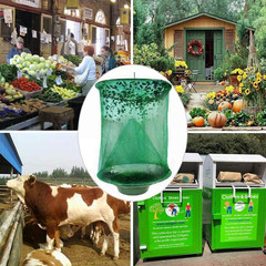 1-200X Ranch Fly Trap Reusable Hanging Fly Traps Outdoor Flay Catcher Cage Net