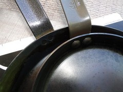 De Buyer Carbon Steel Crepe 7 7/8″ and Egg Pan 5 5/8″ Marked Mineral B France
