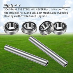 2*Stainless Steel Front Axle & Bearing Conversion Z242 246 248 254 6″Sleeve