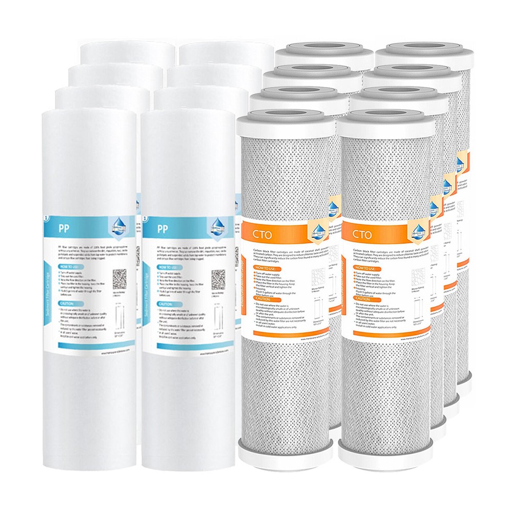 1-16 Pack 10×2.5″ 2-Stage Reverse Osmosis Sediment CTO Carbon Block Water Filter