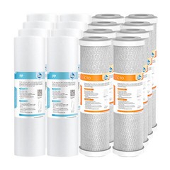 1-16 Pack 10×2.5″ 2-Stage Reverse Osmosis Sediment CTO Carbon Block Water Filter
