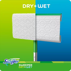 Swiffer Sweeper 2-in-1, Dry and Wet, Floor Cleaner Includes 1 Mop + 10 Refills
