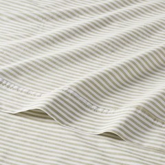 Twin/Twin XL 250 Thread Count Organic Percale Sheet Set Sage Green Stripe