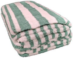 3 Piece – Hotel & Spa Pool Beach Towels 100% Ring Spun Cotton Jade/White Striped