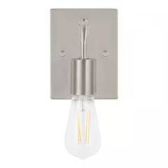 Industrial Brushed Nickel 1-Light Bathroom Vanity Light 4.4 in